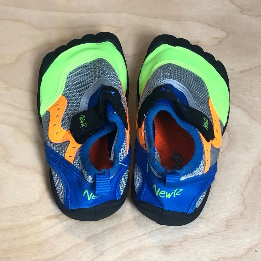 Newts Kids' Neon Green & Blue Velcro Water Shoes Boy US: Size 9